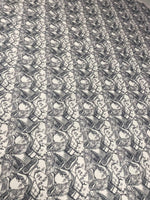 Yunan Heykel Designi upholstery fabric with intricate classical patterns in black and white for elegant home décor