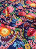 Büyük Floral Design vibrant large floral pattern upholstery fabric in colorful polyester material