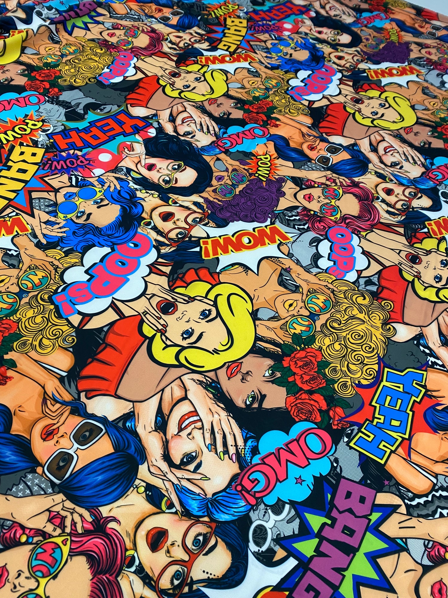 Pop Art Fabric Print – Multiple Fabric Options, Sold by Metre