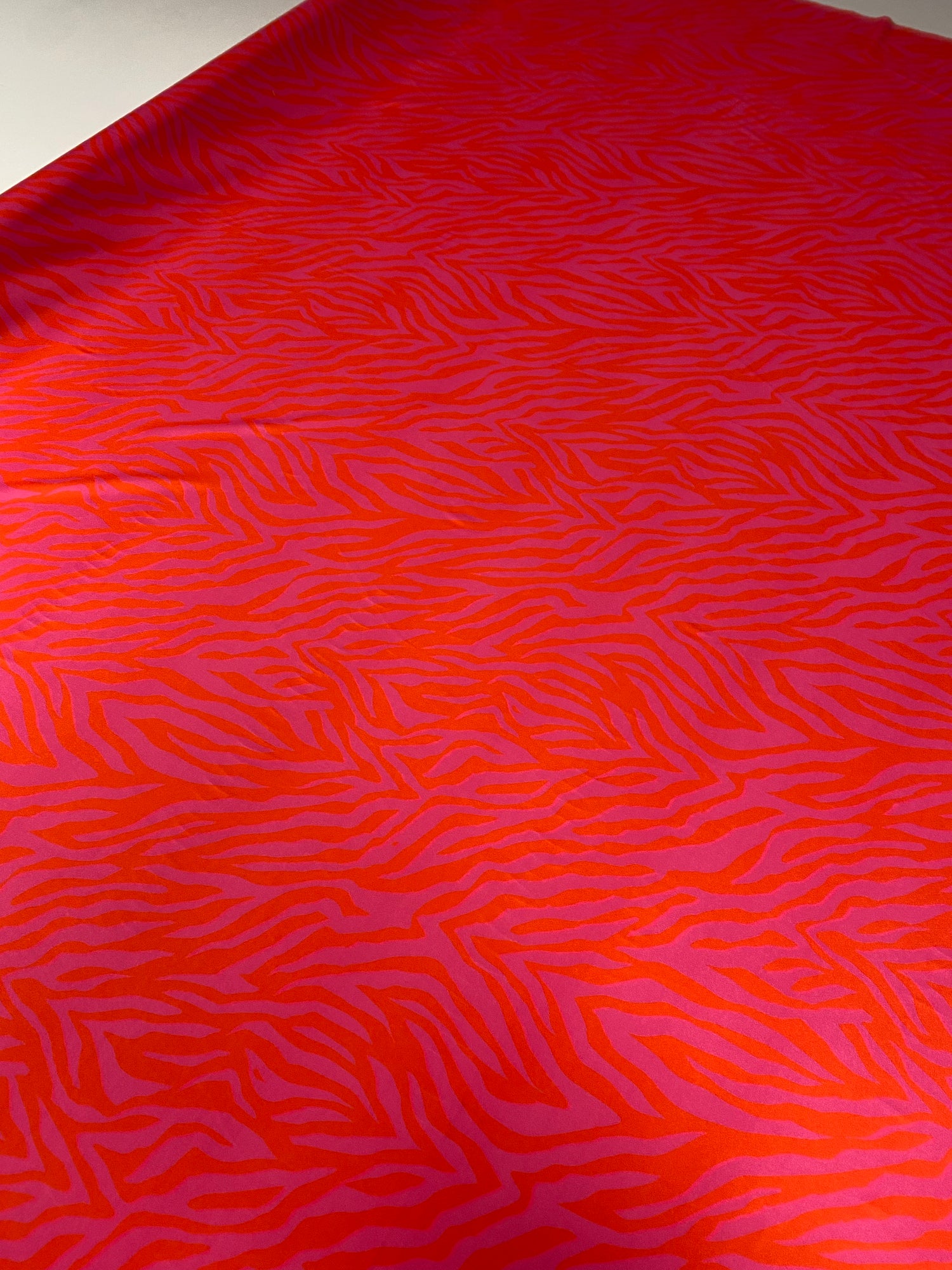 Red Pink Zebra Print Spandex Fabric by the Metre