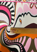 Abstract Retro Fabric – Pink, Orange & Brown Design - Whotex Fabrics London