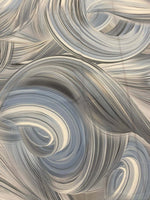 Abstract swirl pattern fabric in neutral tones with modern brushstroke design