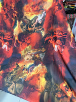 Antique Angel Fabric with vintage angelic and biblical scene pattern in warm tones, 150cm wide, ideal for quilting and crafts