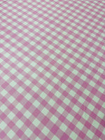 Barbie Plaid Fabric with pink and white checkered pattern, 150cm wide, perfect for sewing and crafts