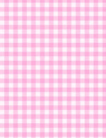 Pink and white Barbie plaid fabric with a classic checkered pattern, 150cm wide, perfect for sewing and DIY projects.