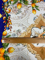 Baroque Lemon & Cherub Crepe Fabric by the Metre – Luxury - Whotex Online Fabric Store