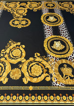 Black Gold Baroque Upholstery Fabric by the Metre - Whotex Fabrics London