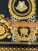 Black Gold Baroque Upholstery Fabric by the Metre - Whotex Fabrics London