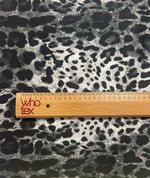 Black Leopard Fabric – Monochrome Animal Print by the Metre - Whotex Fabrics London