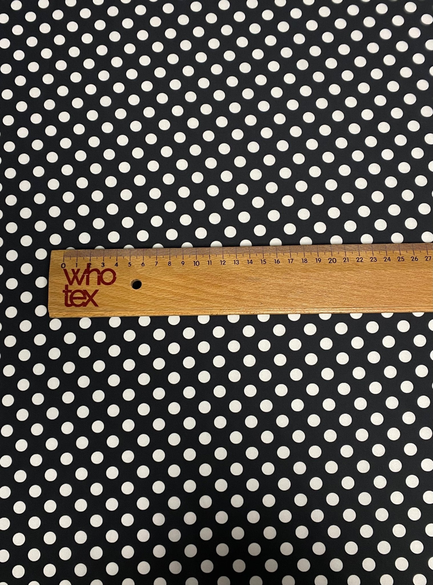 Black Polka Dot Fabric – Classic White Spot Print by the Metre - Whotex Fabrics London