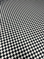 Black White Checkerboard Fabric by the Metre - Whotex Fabrics London