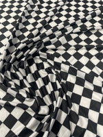 Black White Checkerboard Fabric by the Metre - Whotex Fabrics London