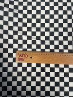Black White Checkerboard Fabric by the Metre - Whotex Fabrics London