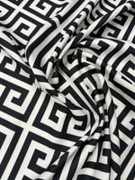 Black White Geometric Upholstery Fabric by the Metre - Whotex Fabrics London
