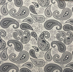 Black & White Paisley Fabric – Classic Boho Pattern by the Metre - Whotex Fabrics London