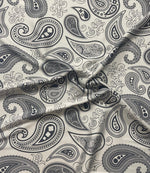 Black & White Paisley Fabric – Classic Boho Pattern by the Metre - Whotex Fabrics London