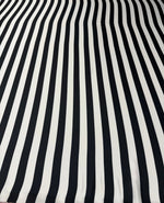 Black White Stripe Satin Fabric by the Metre - Whotex Fabrics London