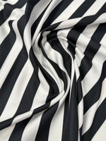 Black White Stripe Upholstery Fabric by the Metre - Whotex Fabrics London