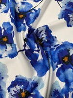 Blue Floral Upholstery Fabric by the Metre - Whotex Fabrics London