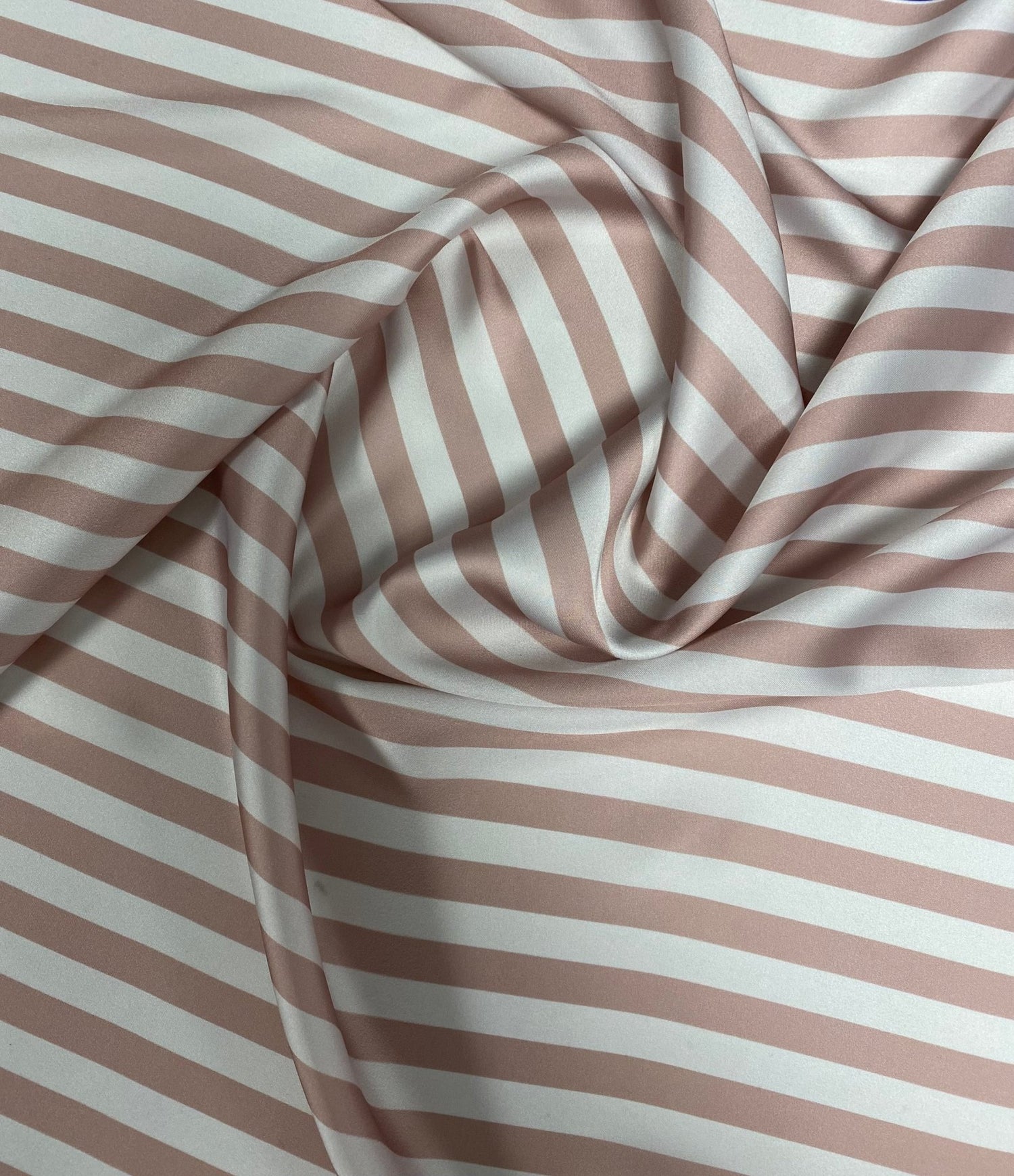 Blush Pink Stripe Fabric – Soft Diagonal Design - Whotex Fabrics London