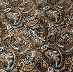 Brown & Beige Paisley Print Fabric by the Metre | Dressmaking - Whotex Fabrics London