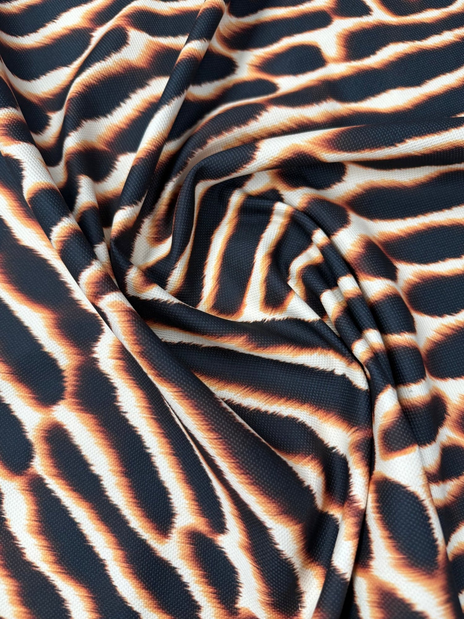 Brown Black Animal Print Upholstery Fabric by the Metre - Whotex Fabrics London