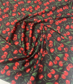 Cherry Print Fabric – Retro Red Fruit Pattern by Metre - Whotex Fabrics London