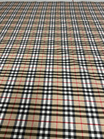 Classic Beige Check Poplin Fabric by the Metre - Whotex Fabrics London