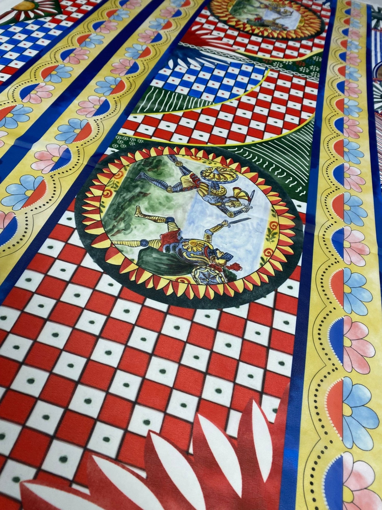 Colourful Geometric Chiffon Fabric – Lightweight & Flowing - Whotex Fabrics London