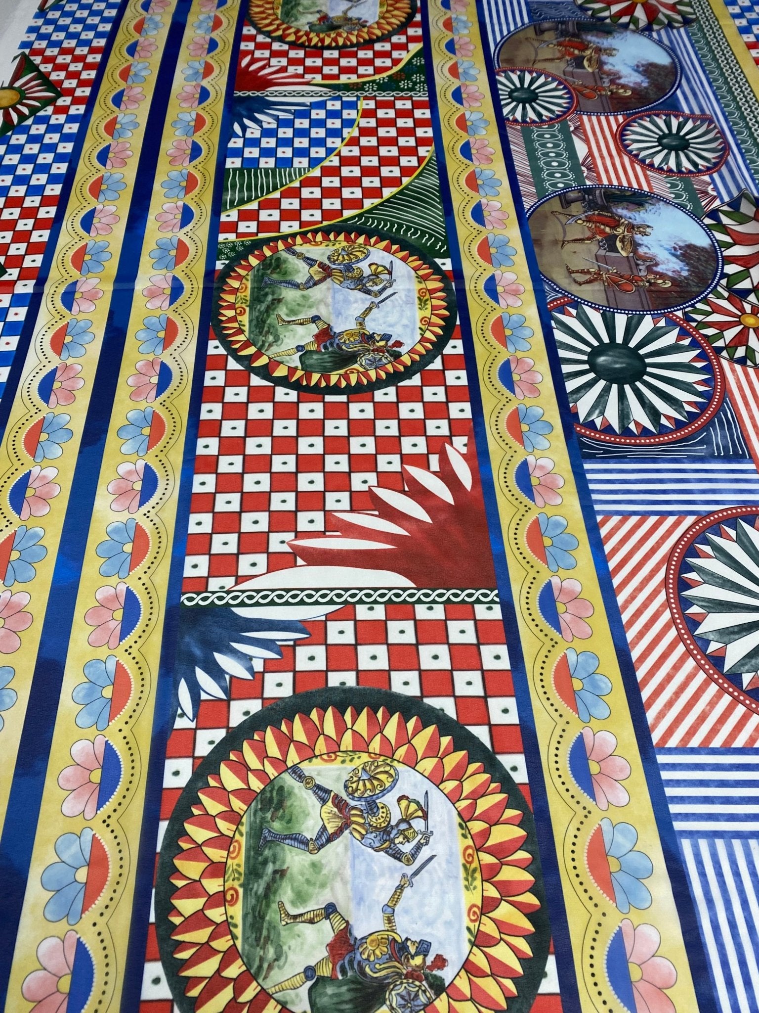 Colourful Geometric Chiffon Fabric – Lightweight & Flowing - Whotex Fabrics London