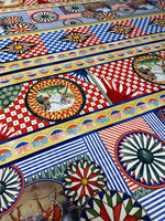 Colourful Geometric Crepe Fabric by the Metre - Whotex Fabrics London