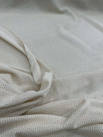 100 cotton off-white fishnet mesh fabric with breathable open weave for apparel and crafts