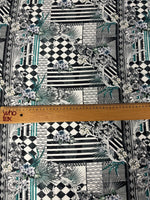 Geometric Floral Chiffon Satin Fabric by the Metre – Black & White Luxury - Whotex Online Fabric Store