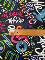 Graffiti Street Art Fabric – Multiple Fabric Options, Sold by Metre - Whotex Fabrics London