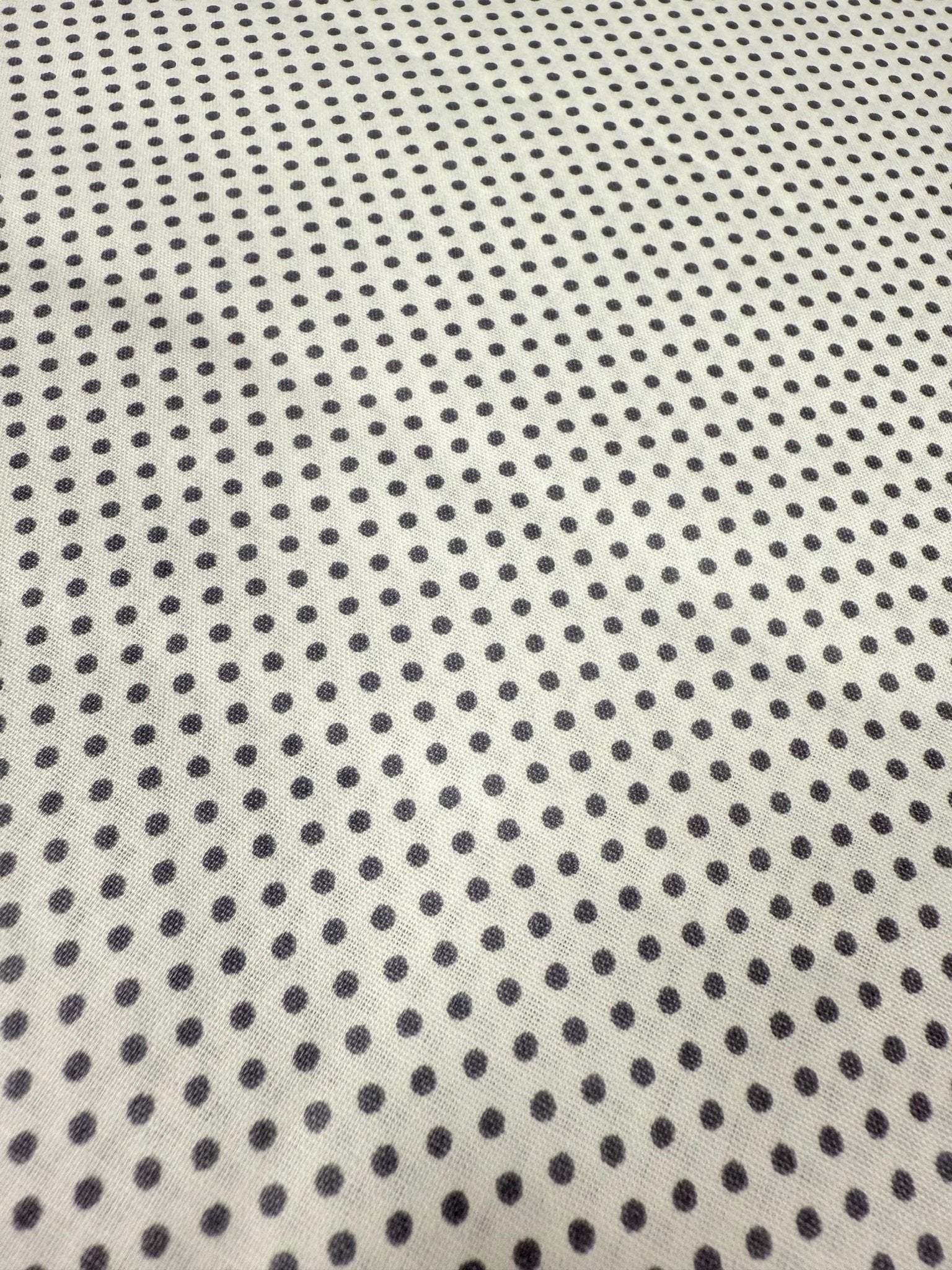 Gray polka dot 100% cotton poplin fabric by the yard for sewing and crafts