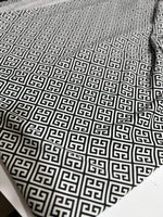 Greek Key Pattern Fabric with black and white geometric design for upholstery and drapery projects