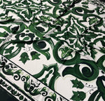 Green Baroque Spandex Fabric by the Metre - Whotex Fabrics London