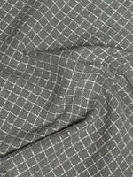 Grey Wool Tweed Fabric – Glitter Checked Suiting by the Metre - Whotex Fabrics London