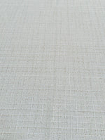 White sparkling tweed fabric with wool blend texture for jackets and skirts