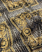 Leopard Gold Baroque Stretch Velvet Fabric - Whotex Fabrics London