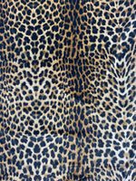 Leopard pattern stretch velvet fabric with luxurious lycra blend, lightweight and wrinkle-free for fashion and home decor projects
