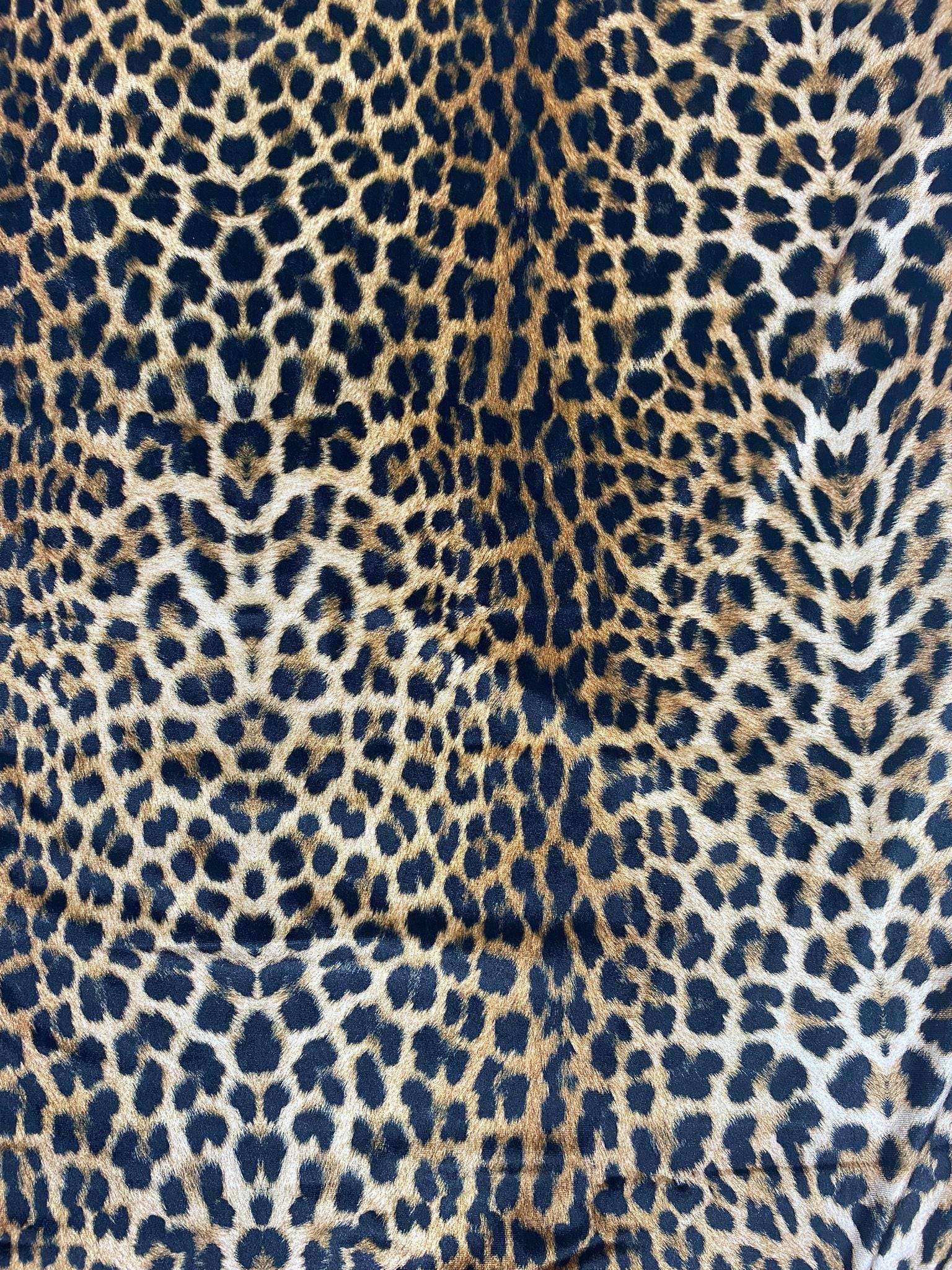 Leopard pattern stretch velvet fabric with luxurious lycra blend, lightweight and wrinkle-free for fashion and home decor projects
