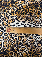 Leopard Print with Gold Accents Organic Cotton Poplin Fabric by the Metre - Whotex Fabrics London