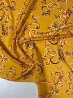 Luxury Baroque Floral Crepe Fabric by the Metre – Golden Yellow - Whotex Online Fabric Store