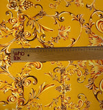 Luxury Baroque Floral Crepe Fabric by the Metre – Golden Yellow - Whotex Online Fabric Store
