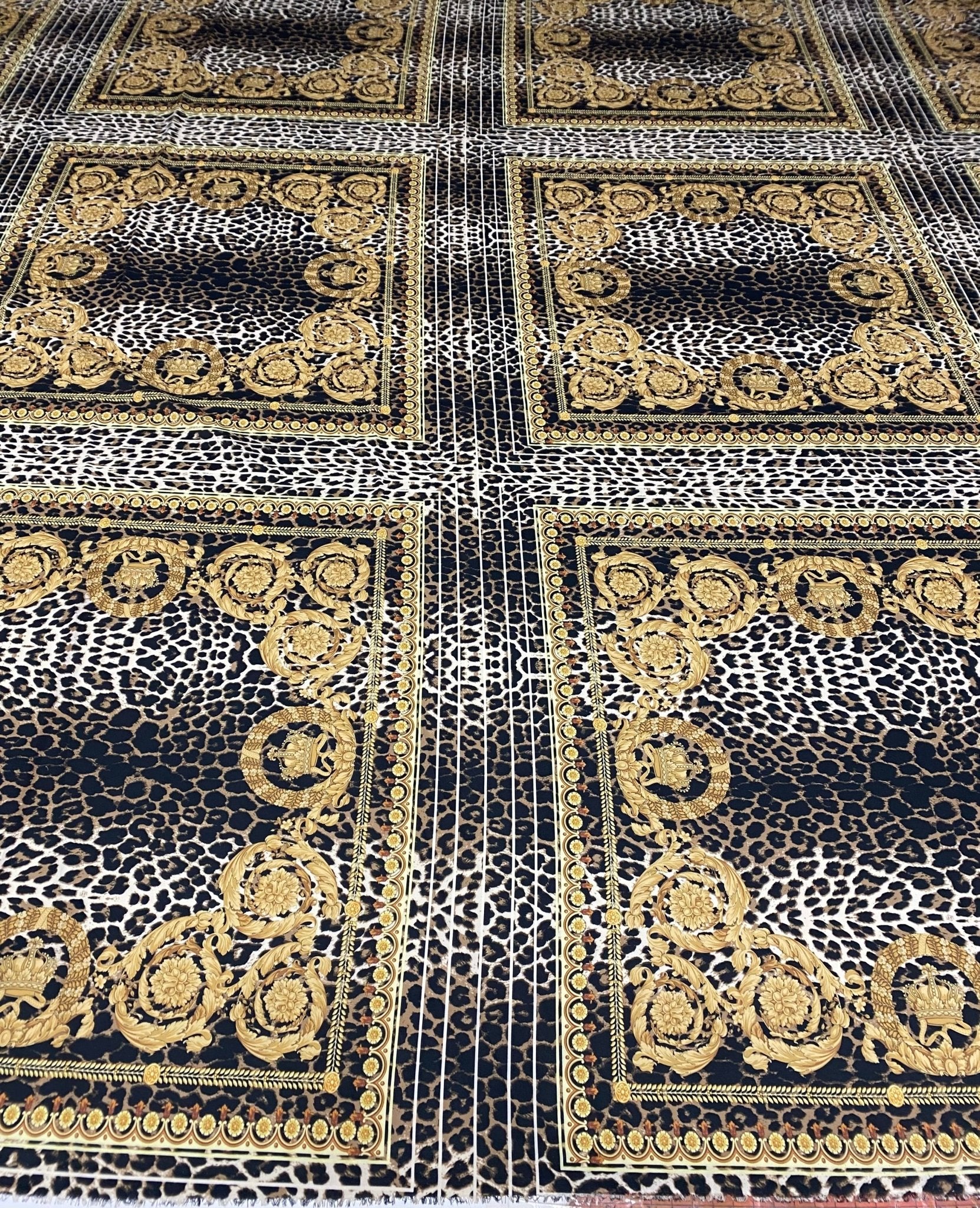 Luxury Baroque Leopard Crepe Fabric by the Metre - Whotex Fabrics London