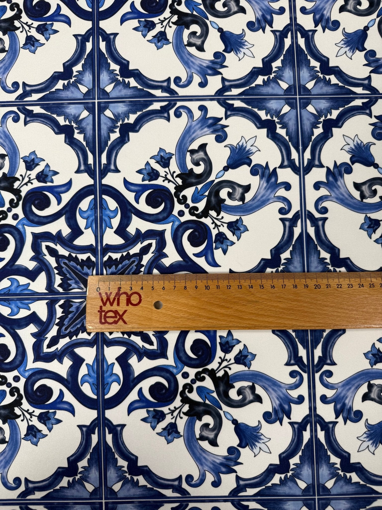Majolica Pattern Blue White Swirl Crepe Fabric – Custom Printed Fabric, Choose Material by Metre - Whotex Fabrics London