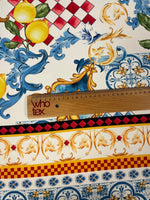 Mediterranean Lemon & Tile Print Crepe Fabric by the Metre – Dressmaking - Whotex Online Fabric Store