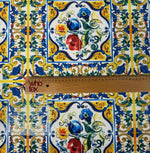 Mediterranean Tile Sequin Fabric for Dresses - Whotex Fabrics London