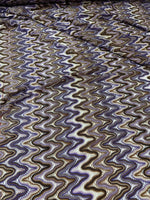Purple brown zigzag knit jersey mesh fabric with wavy pattern for versatile sewing projects